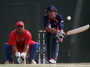 Paras Khadka's half-century led Nepal to a 24-run victory against Bermuda in Abu Dhabi &copy; ICC/Barry Chambers