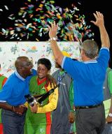 Guyana beat Trinidad in the Stanford 20/20 Final at Antigua, taking the $1m prize money &copy; Joseph Jones