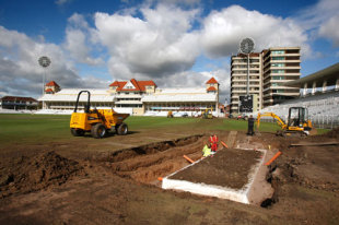 Work begins on laying a new outfield at Trent Bridge &copy; PA Photos