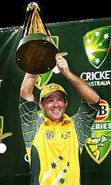 Ricky Ponting with the VB Series trophy &copy; Getty Images